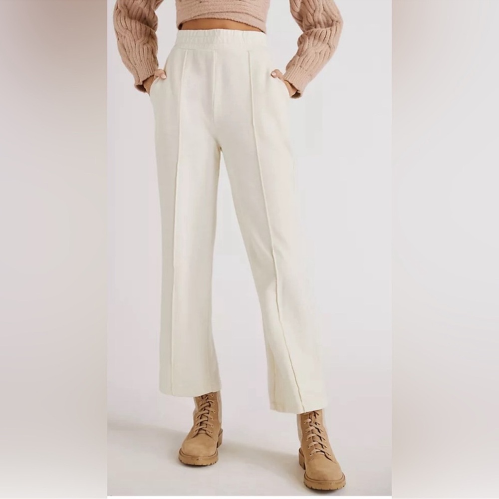 AG Adriano Goldschmied The North Cotton Wide Leg Pants in Ivory - Picture 2 of 12
